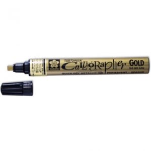 Sakura Pen-Touch Calligraphy Marker Fine Point 1.8Mm-Gold Metallic