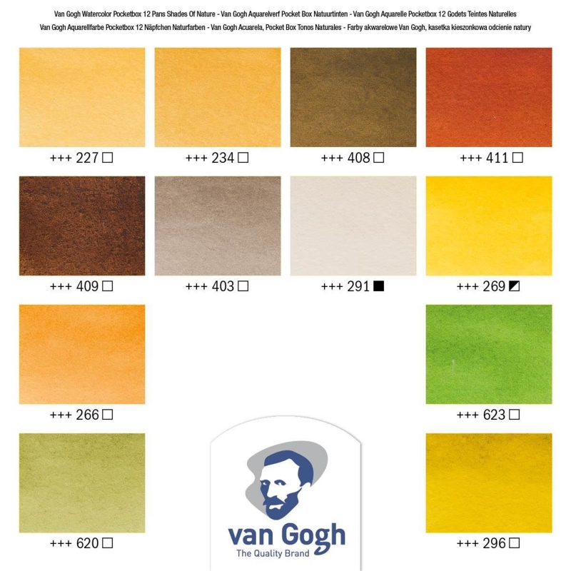 Van Gogh Watercolor 12 Color Pocket-box Set - 10ml Tubes - Art Supply Source