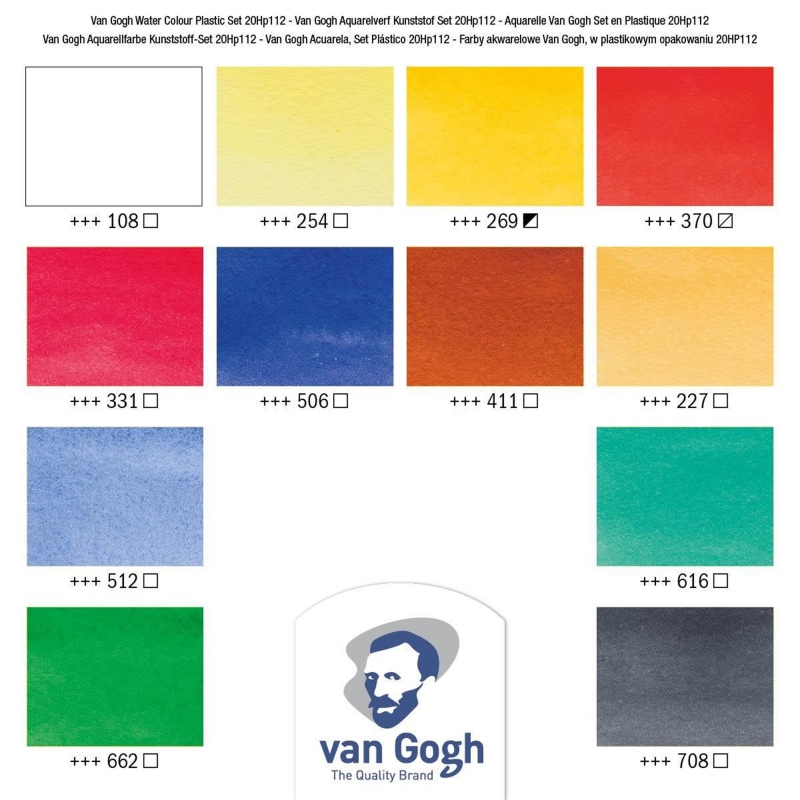 Van Gogh Watercolor 10 Color Basic Set - 10ml Tubes