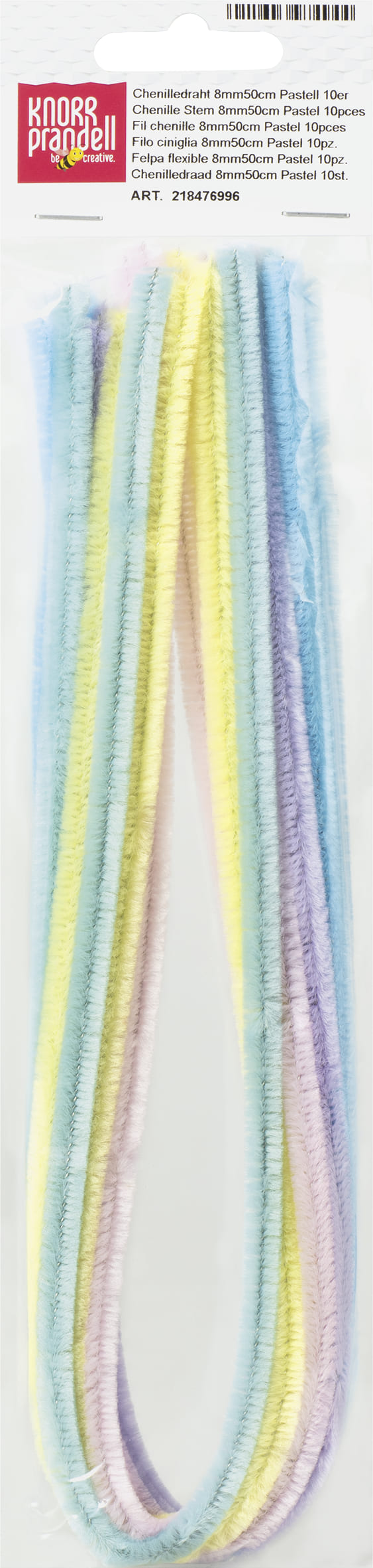 Chenille Wire Pipe Cleaners : Knorr Prandell : 50 cm : Assorted Set of 10 :  Pastel Colours